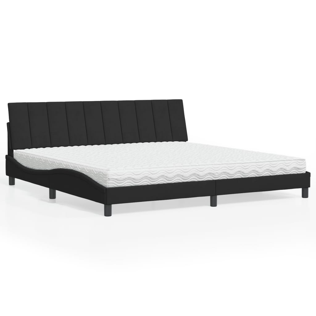 seng med madras Hanko 200x200 cm velour sort