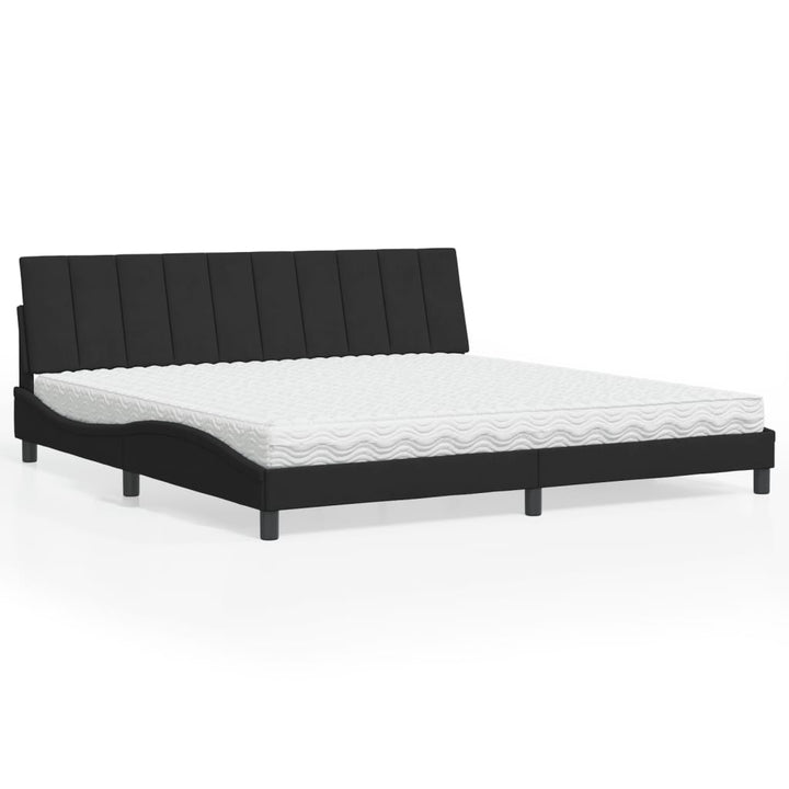 seng med madras Hanko 200x200 cm velour sort