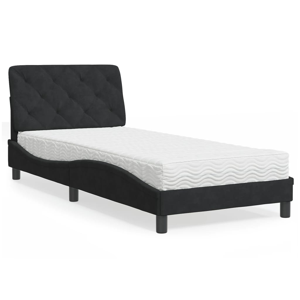 seng med madras 80x200 cm velour sort
