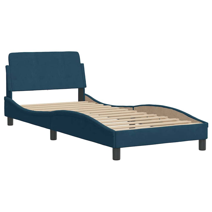 seng med madras 80x200 cm velour blå