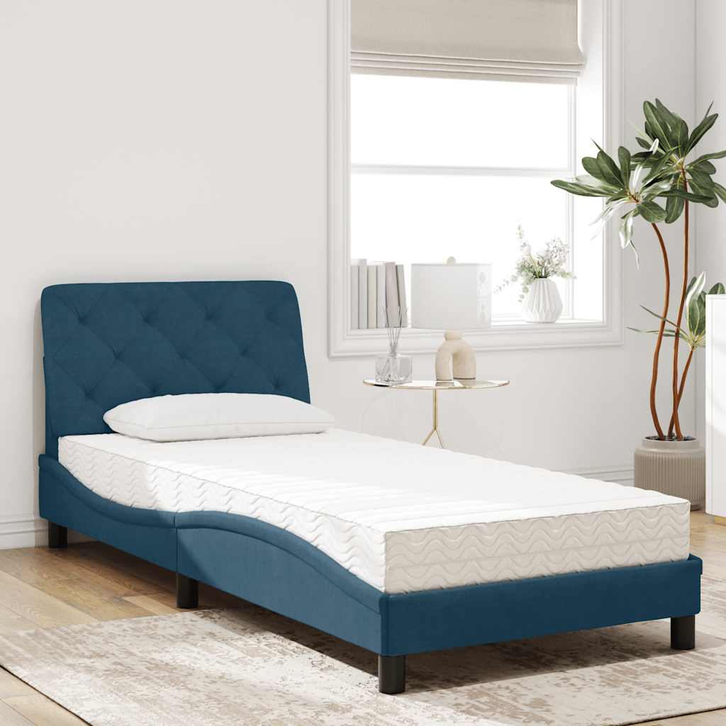 seng med madras 80x200 cm velour blå