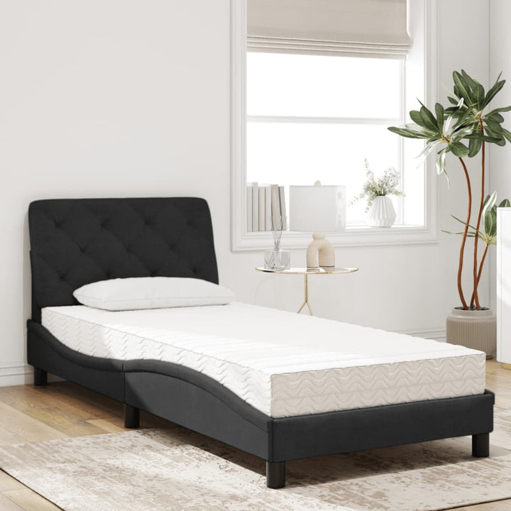seng med madras 90x190 cm velour sort