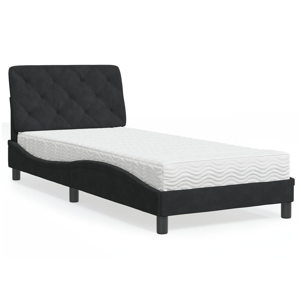 seng med madras 90x200 cm velour sort