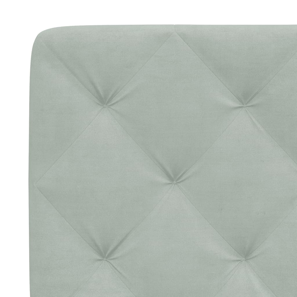 seng med madras 100x200 cm velour lysegrå