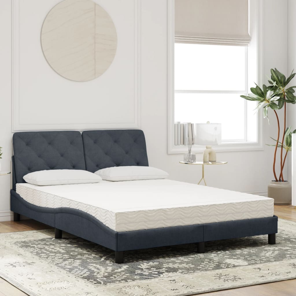 seng med madras 120x200 cm velour mørkegrå
