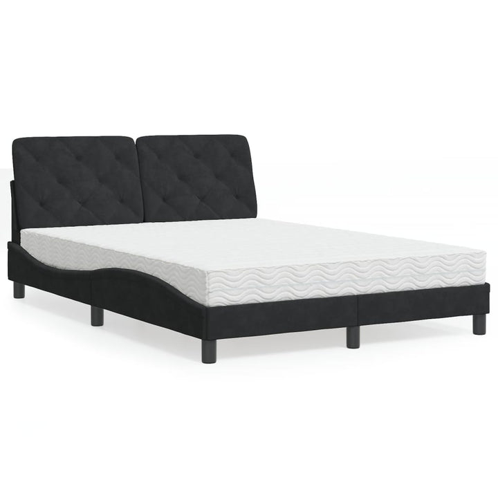 seng med madras 120x200 cm velour sort