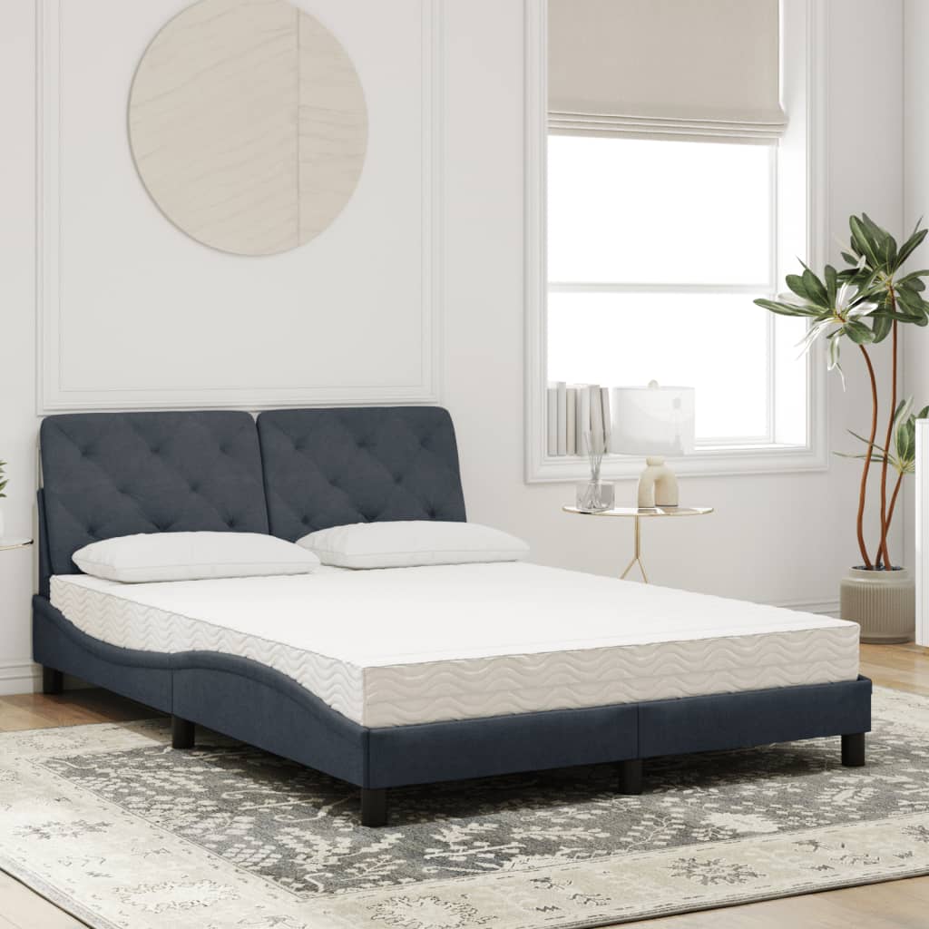 seng med madras 140x190 cm velour mørkegrå