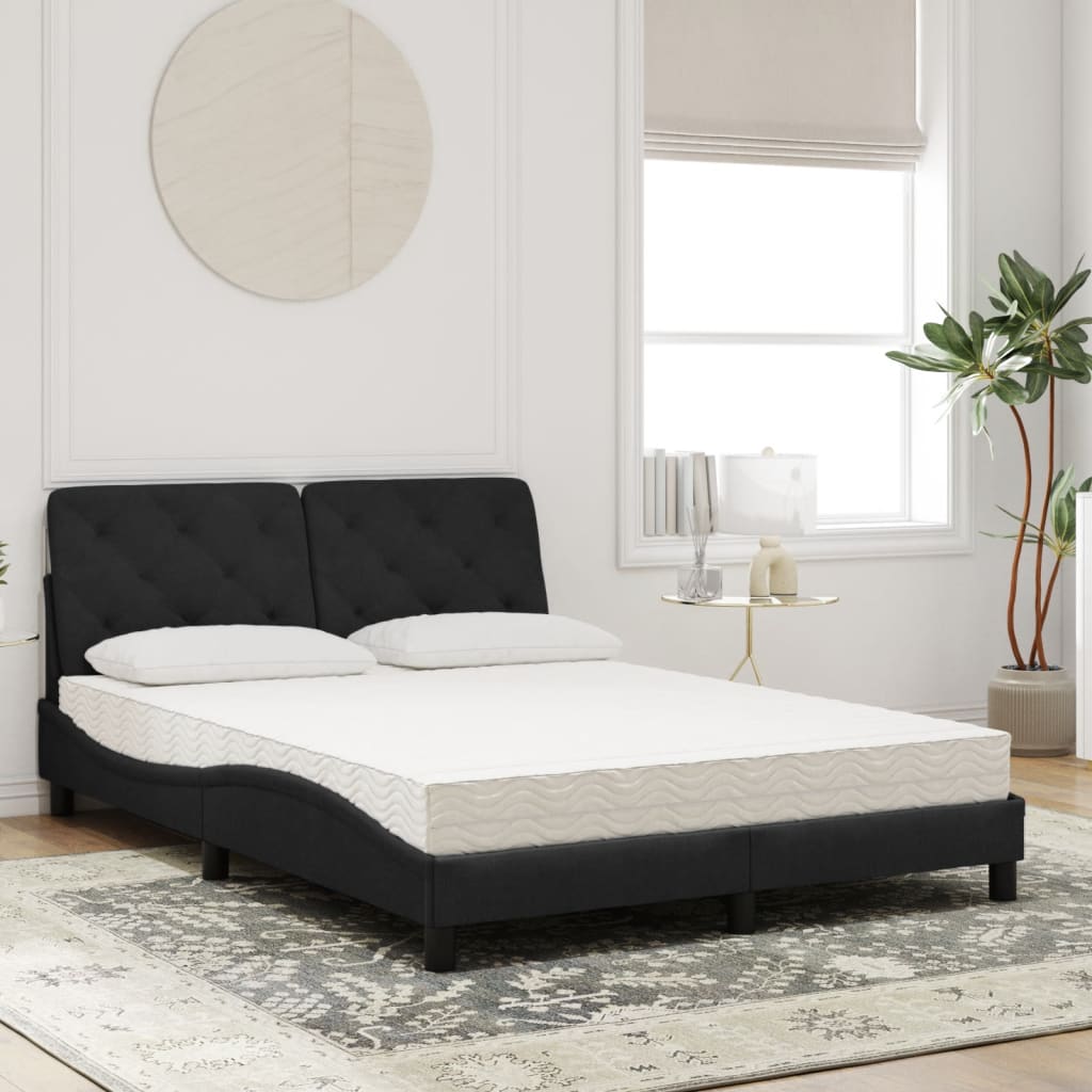 seng med madras 140x190 cm velour sort