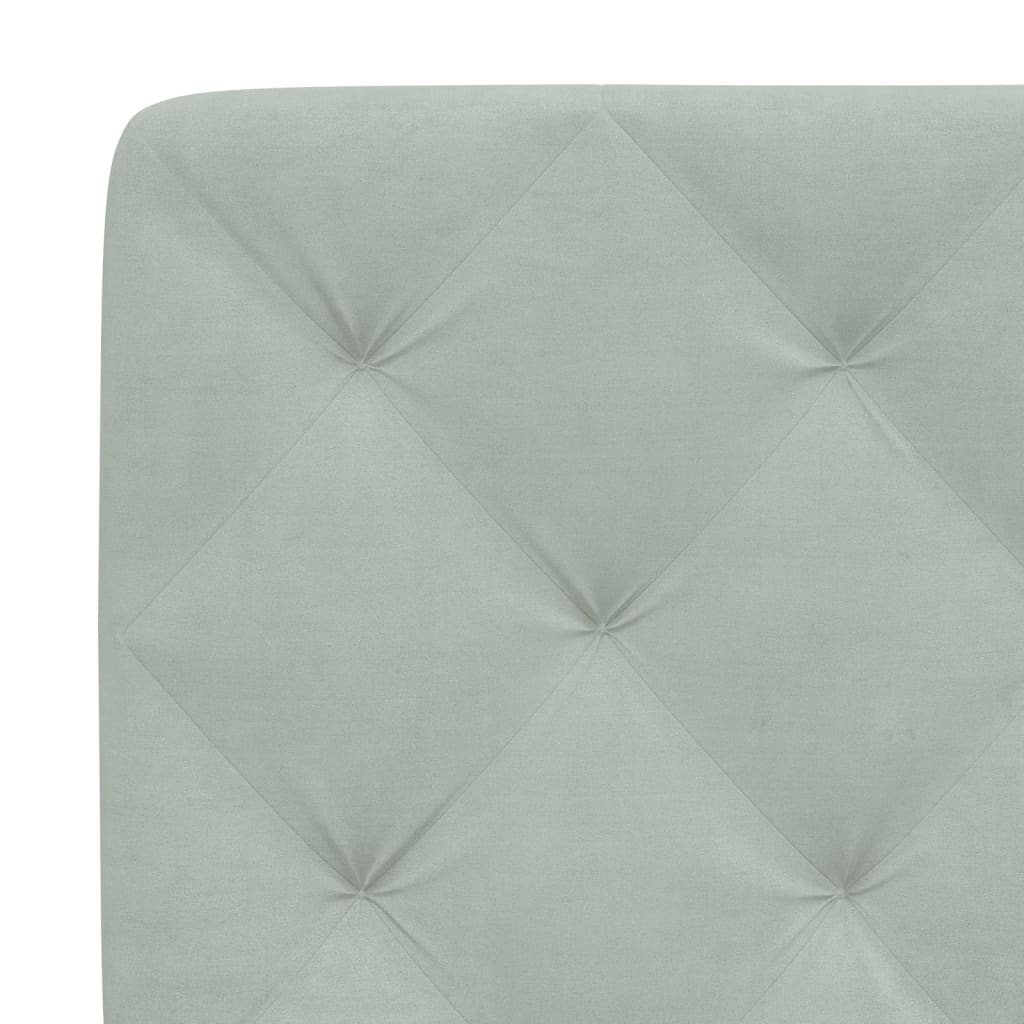 seng med madras 140x200 cm velour lysegrå