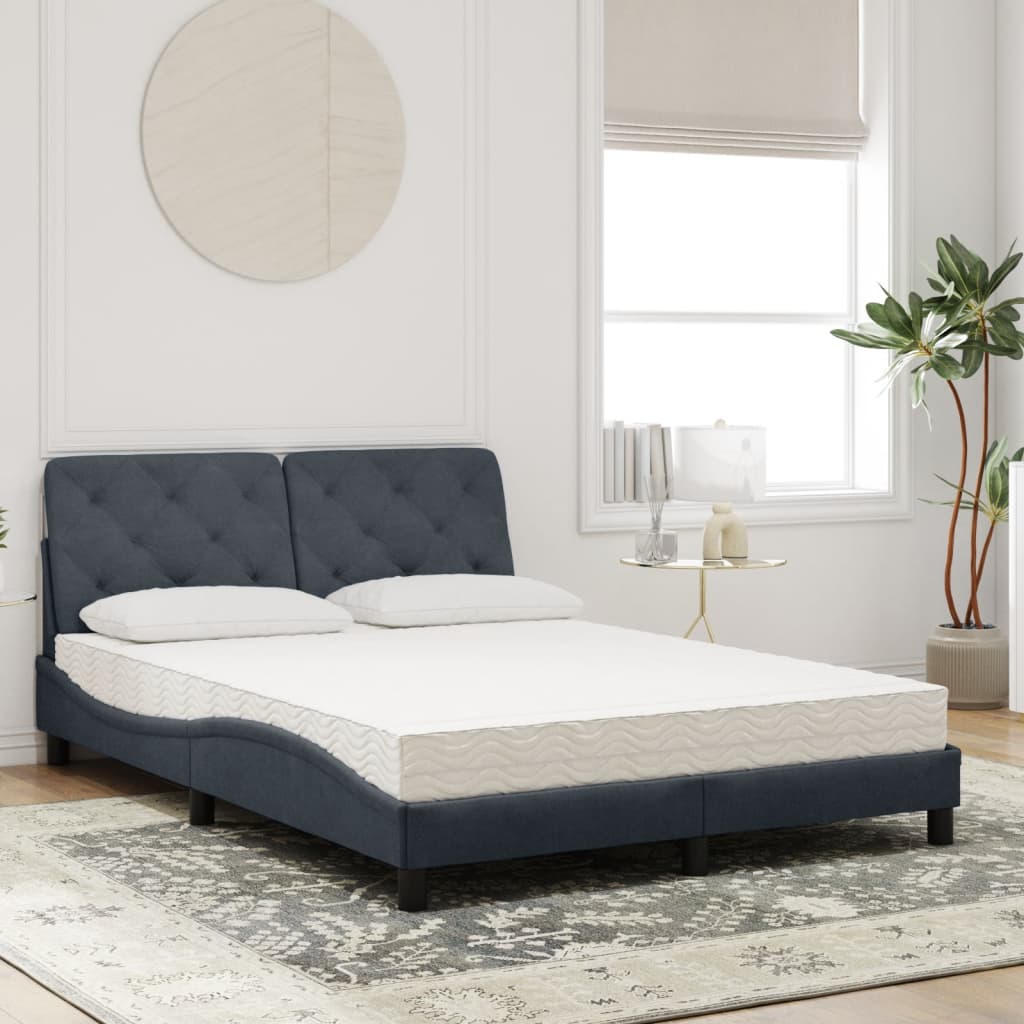 seng med madras 140x200 cm velour mørkegrå