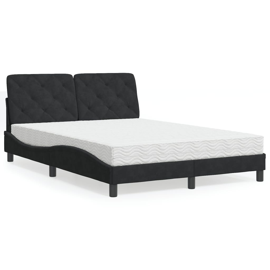 seng med madras 140x200 cm velour sort