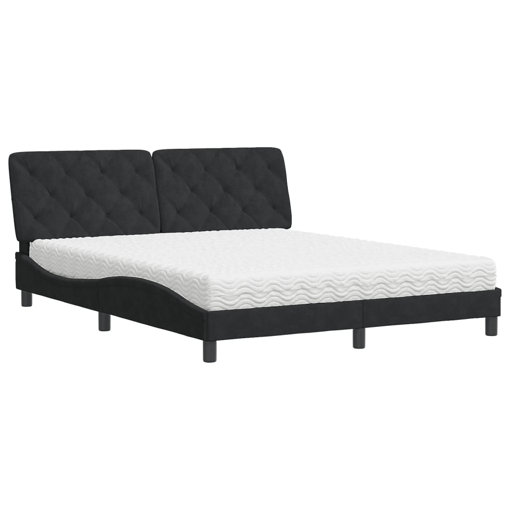 seng med madras 160x200 cm velour sort