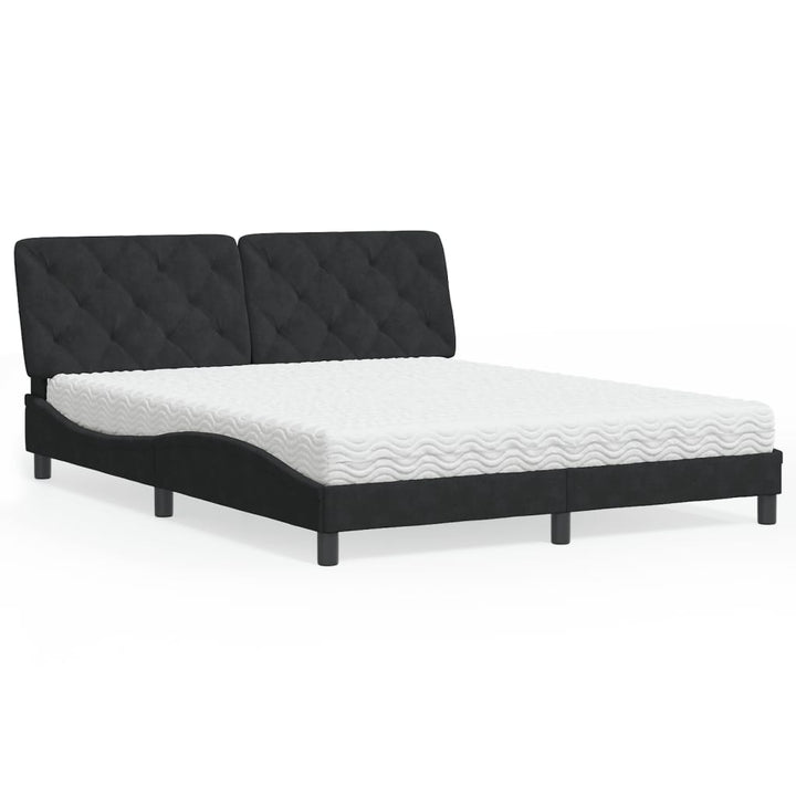 seng med madras 160x200 cm velour sort
