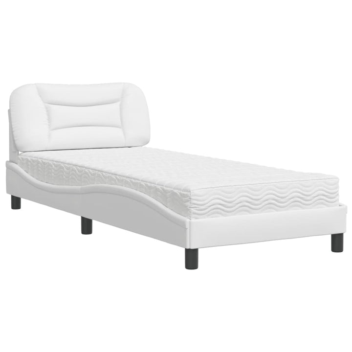 seng med madras Hvar 90x190 cm kunstlæder hvid