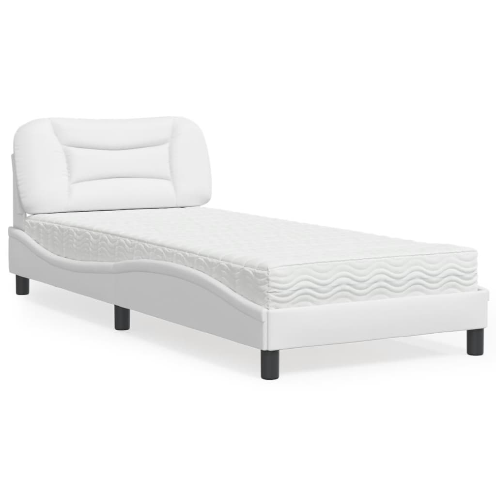 seng med madras Hvar 90x190 cm kunstlæder hvid
