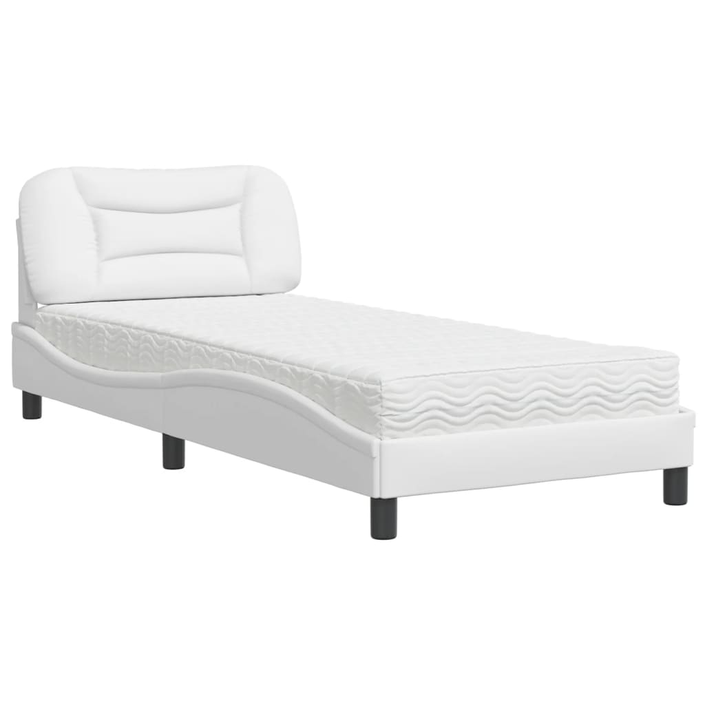 seng med madras Hvar 90x200 cm kunstlæder hvid