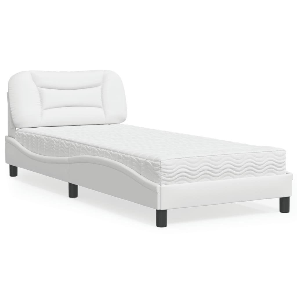 seng med madras Hvar 90x200 cm kunstlæder hvid