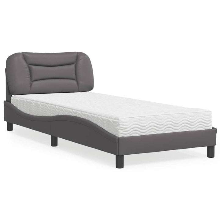 seng med madras Hvar 90x200 cm kunstlæder grå