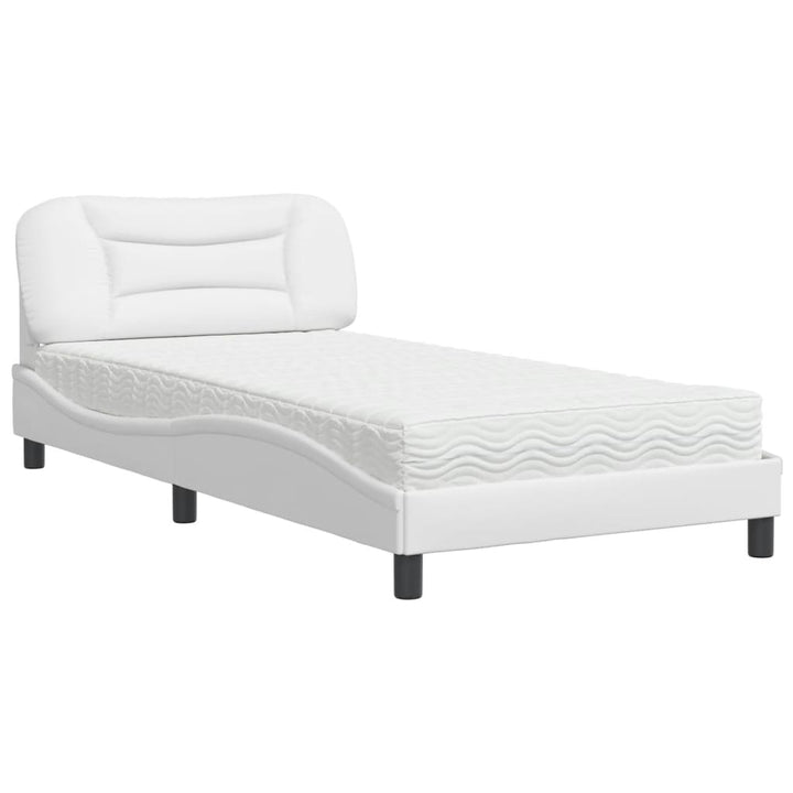 seng med madras Hvar 100x200 cm kunstlæder hvid