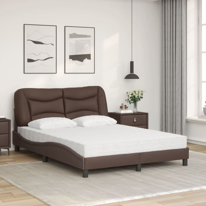 seng med madras Hvar 120x200 cm kunstlæder brun
