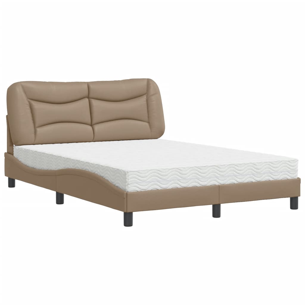 seng med madras Hvar 120x200 cm kunstlæder cappuccinofarvet