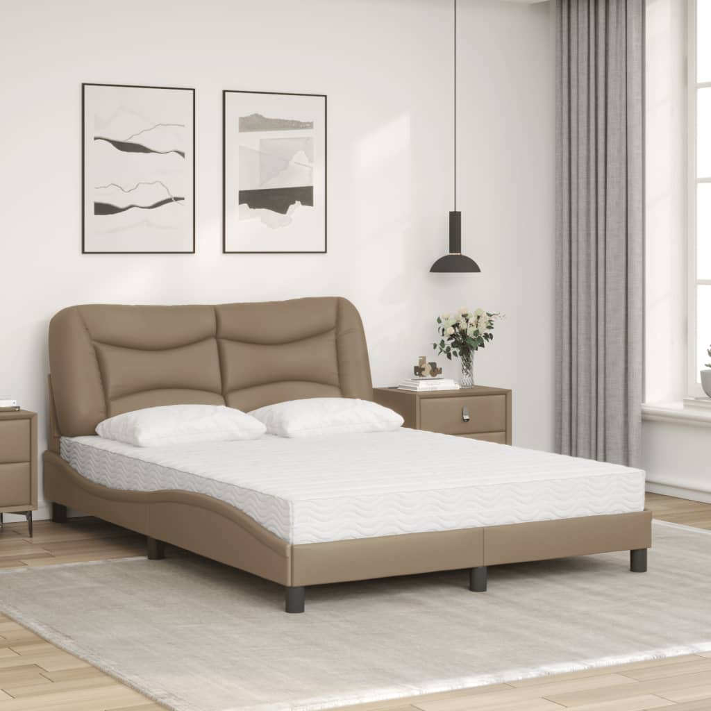 seng med madras Hvar 120x200 cm kunstlæder cappuccinofarvet