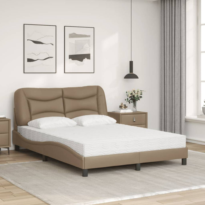 seng med madras Hvar 120x200 cm kunstlæder cappuccinofarvet