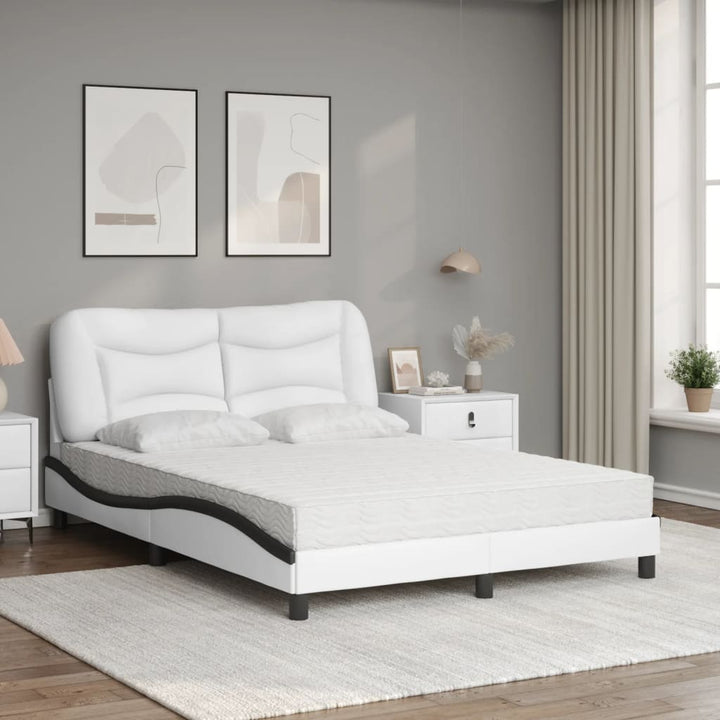 seng med madras Hvar 120x200 cm kunstlæder sort og hvid
