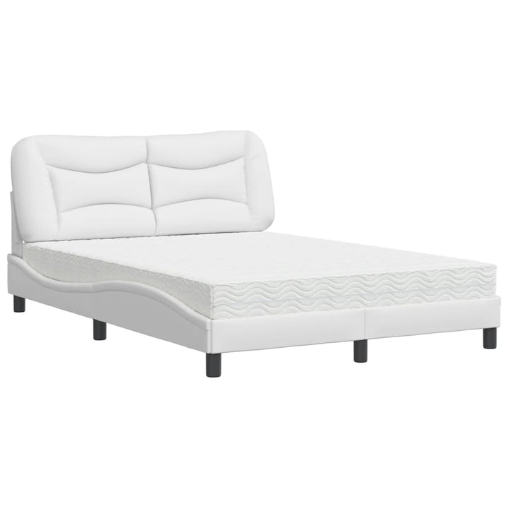seng med madras Hvar 140x190 cm kunstlæder hvid
