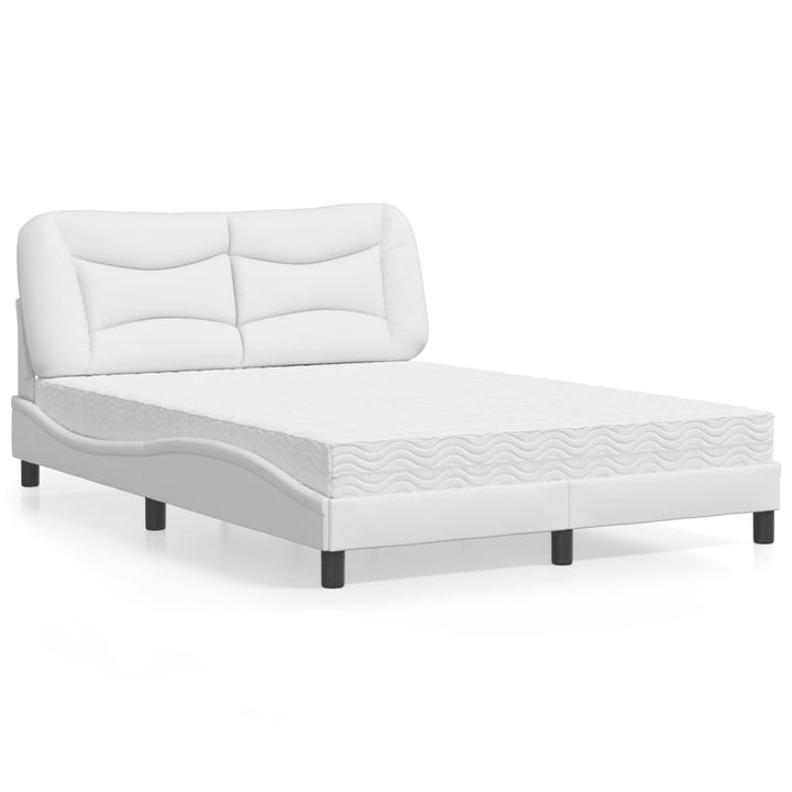 seng med madras Hvar 140x190 cm kunstlæder hvid