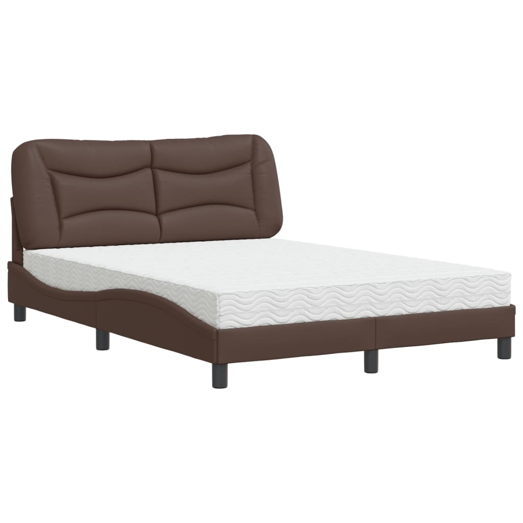 seng med madras Hvar 140x190 cm kunstlæder brun
