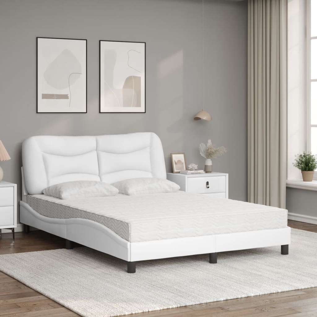 seng med madras Hvar 140x200 cm kunstlæder hvid