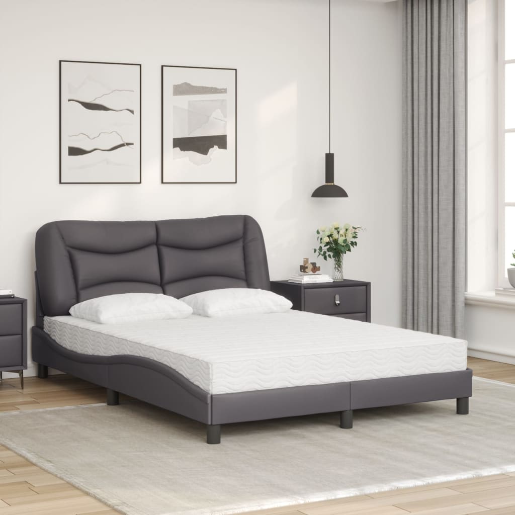 seng med madras Hvar 140x200 cm kunstlæder grå