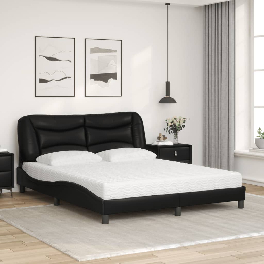 seng med madras Hvar 160x200 cm kunstlæder sort