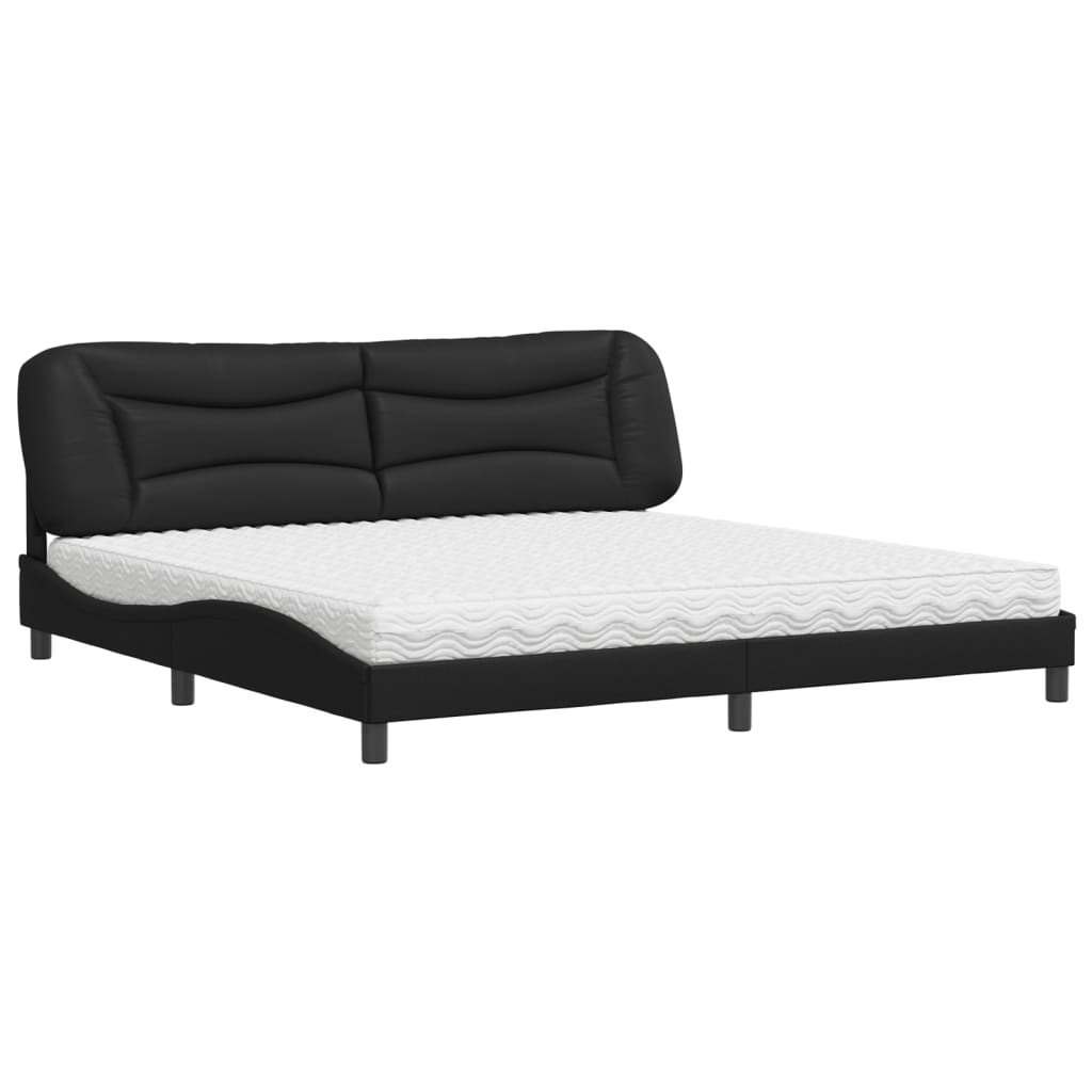 seng med madras Hvar 200x200 cm kunstlæder sort