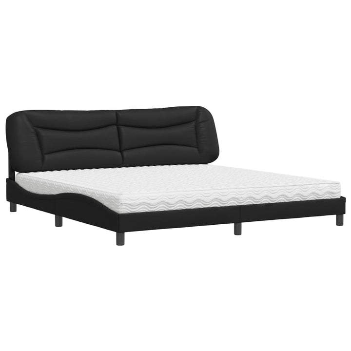 seng med madras Hvar 200x200 cm kunstlæder sort