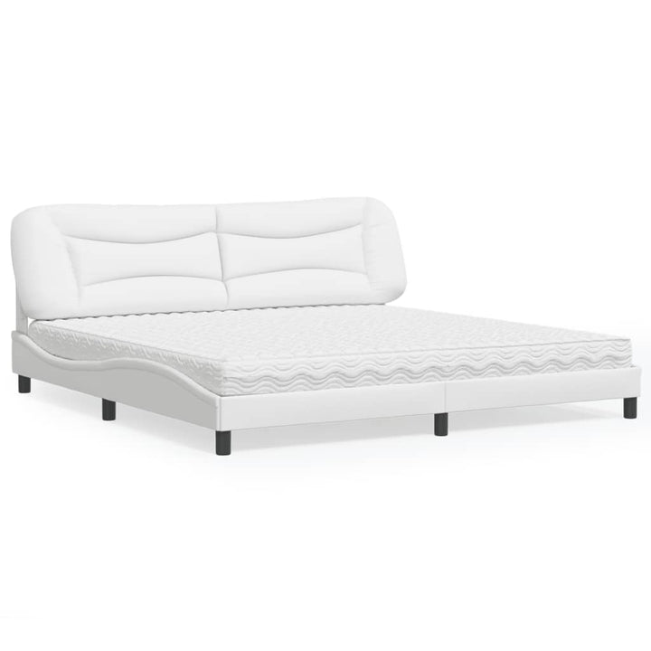 seng med madras Hvar 200x200 cm kunstlæder hvid