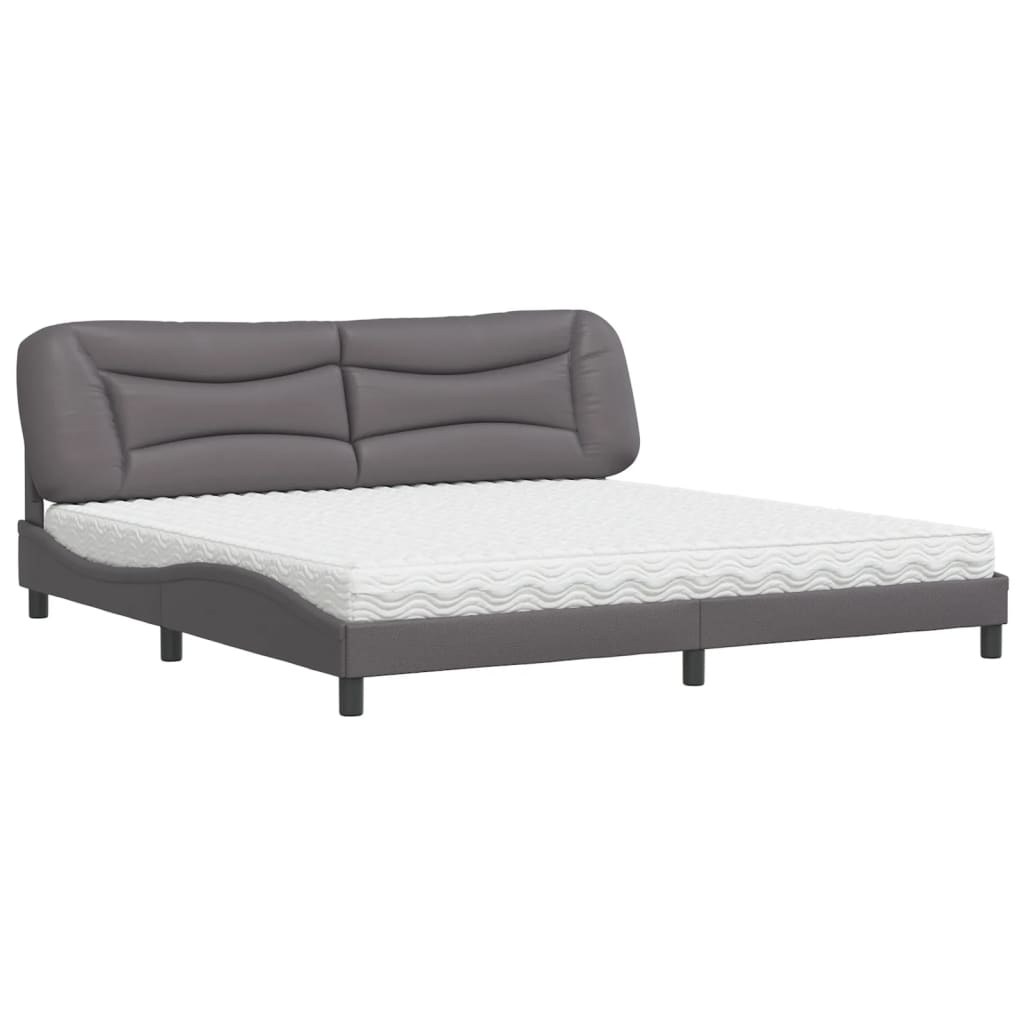 seng med madras Hvar 200x200 cm kunstlæder grå