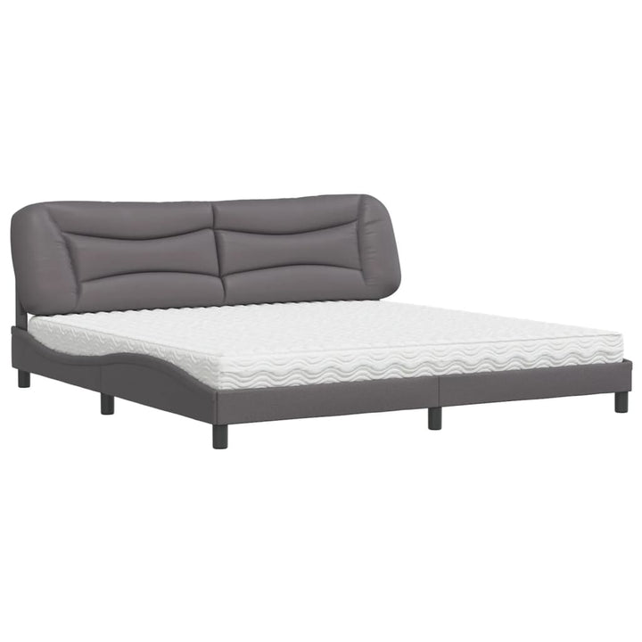 seng med madras Hvar 200x200 cm kunstlæder grå