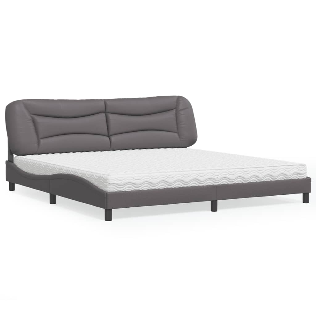 seng med madras Hvar 200x200 cm kunstlæder grå