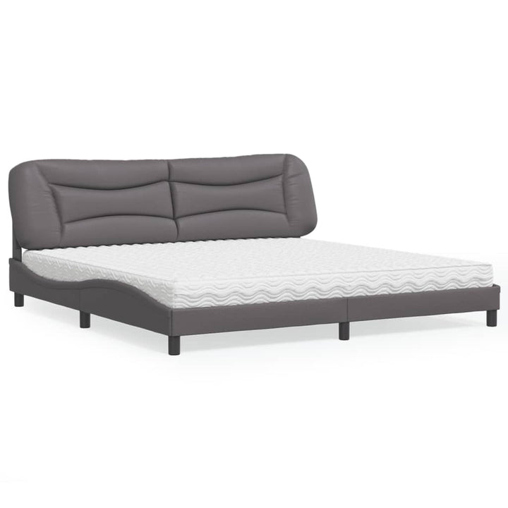 seng med madras Hvar 200x200 cm kunstlæder grå