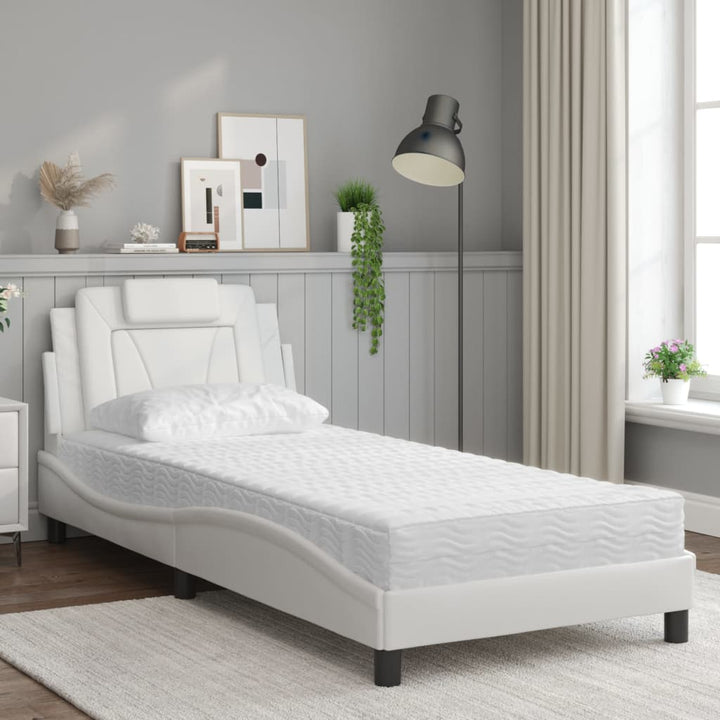 seng Viana med madras 80x200 cm kunstlæder hvid