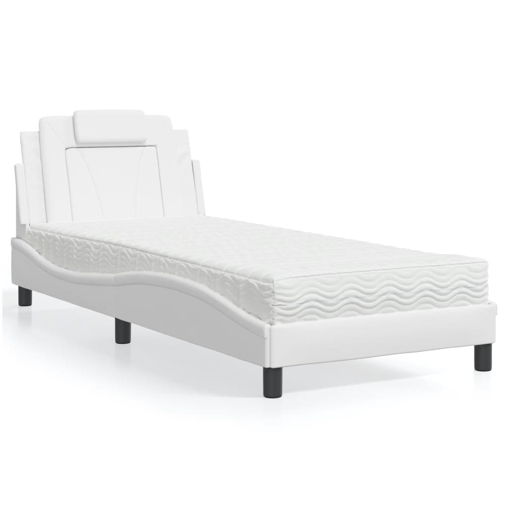 seng Viana med madras 80x200 cm kunstlæder hvid