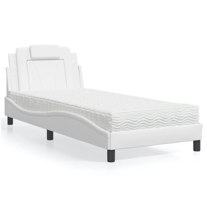 seng Viana med madras 80x200 cm kunstlæder hvid