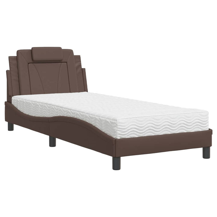 seng Viana med madras 80x200 cm kunstlæder brun