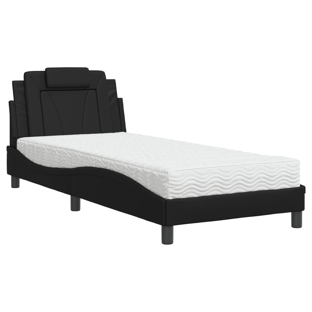 seng Viana med madras 90x190 cm kunstlæder sort