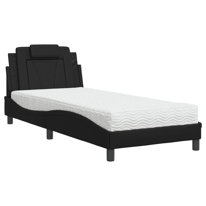 seng Viana med madras 90x190 cm kunstlæder sort