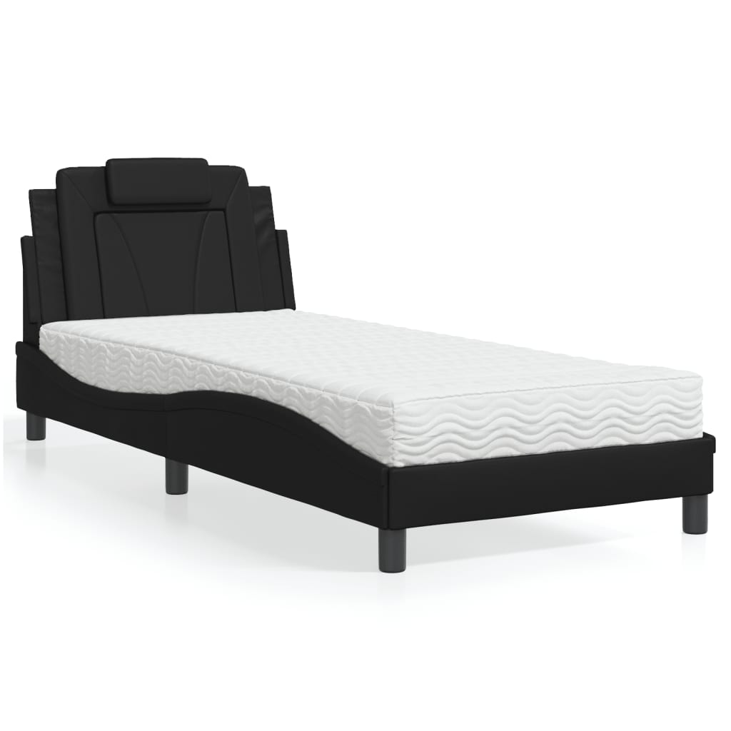 seng Viana med madras 90x190 cm kunstlæder sort