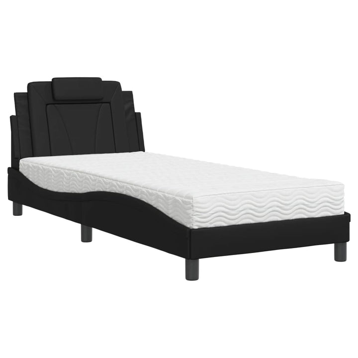 seng Viana med madras 90x200 cm kunstlæder sort