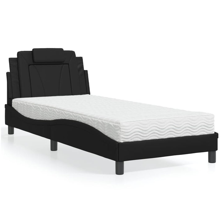 seng Viana med madras 90x200 cm kunstlæder sort